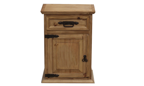 1 Door/1 Drawer Nightstand w/Cowhide