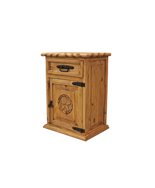 1 Door/1 Drawer Nightstand w/Rope/Star/Cowhide