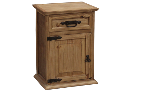 1 Door/1 Drawer Nightstand w/Star/Cowhide