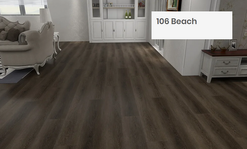 Beautiful room with 7mm vinyl flooring installed in the colour 106 Beach by Woden Flooring sold by Advanced Flooring in Kitchener-Waterloo.
