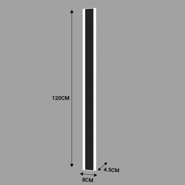 120 x 8 cms size Outdoor Acrylic Wall Lights, 24W Waterproof IP65 Warm White