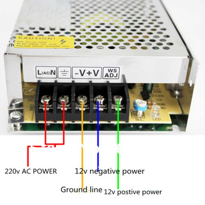 12V 2A 25W SMPS LED Driver, Metal Housing