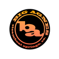 Big Agnes logo with orange text on a black background