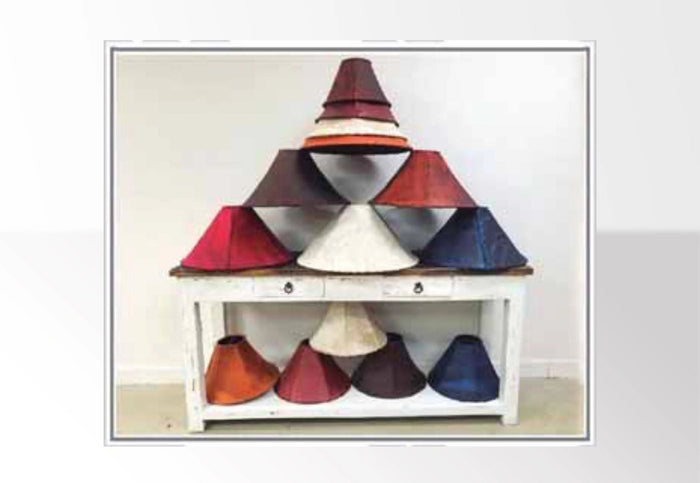 Cowhide and leather lamp shade 24 inch
