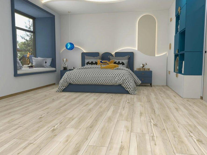 Beautiful room with 8mm vinyl flooring installed in the colour 809 Creek Cabin by Woden Flooring sold by Advanced Flooring in Kitchener-Waterloo.