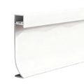 Aluminium skirting profile, flat stepped design with an 80 mm height, Thickness 1.1mm, Length 2 Meters