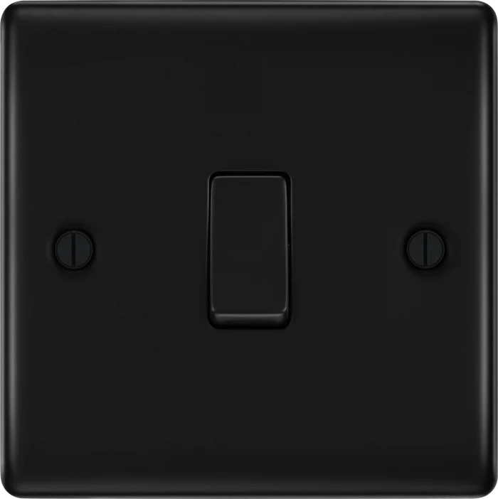BG Nexus Metal Matt Black 16Ax Intermediate Light Switch