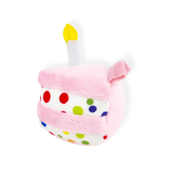 Birthday Cake Slice Dog Toy Pink - Birthday Toys from . at DoggyTopia