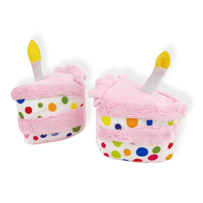 Birthday Cake Slice Dog Toy Pink - Birthday Toys from . at DoggyTopia