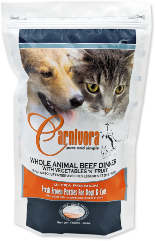 Carnivora Beef Dinner With Veggies & Fruit Frozen Raw Dog Food 4LB or 24LB