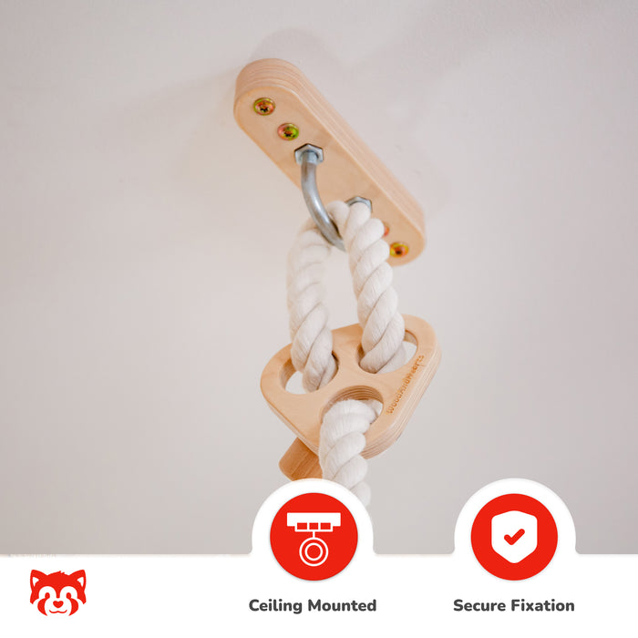 Ceiling Mounted Rope with Wooden Spheres