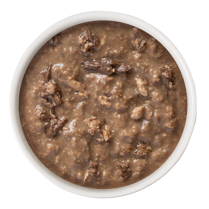 Weruva Chicken & Tuna Formula in Gravy is a savory, high-quality protein meal for your pet, featuring shredded meat in a rich, chunky brown gravy—an ideal choice for kitten food.