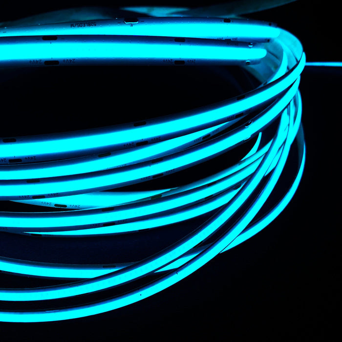 Ice Blue COB LED Strip Light - 24V, 528 LEDs/m, 14W/m