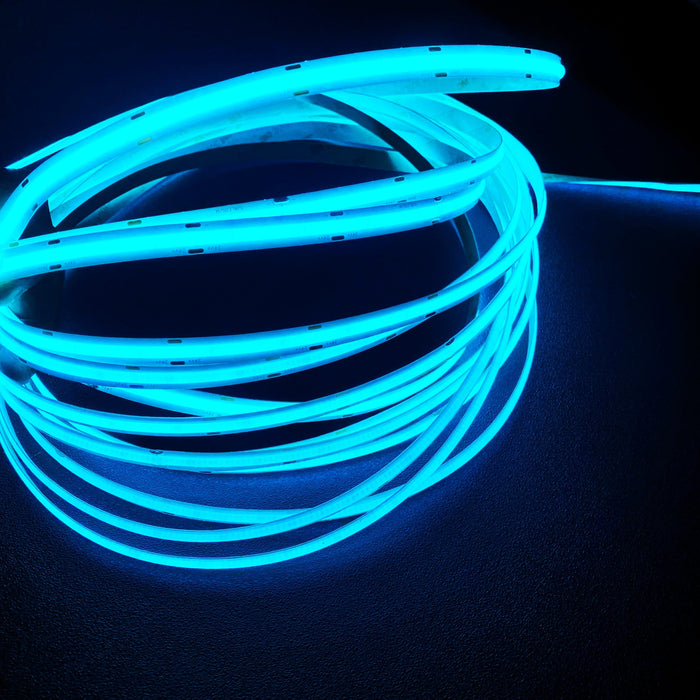 Ice Blue COB LED Strip Light - 24V, 528 LEDs/m, 14W/m