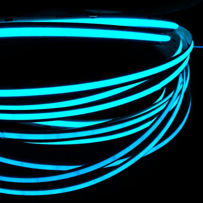 Ice Blue COB LED Strip Light - 24V, 528 LEDs/m, 14W/m