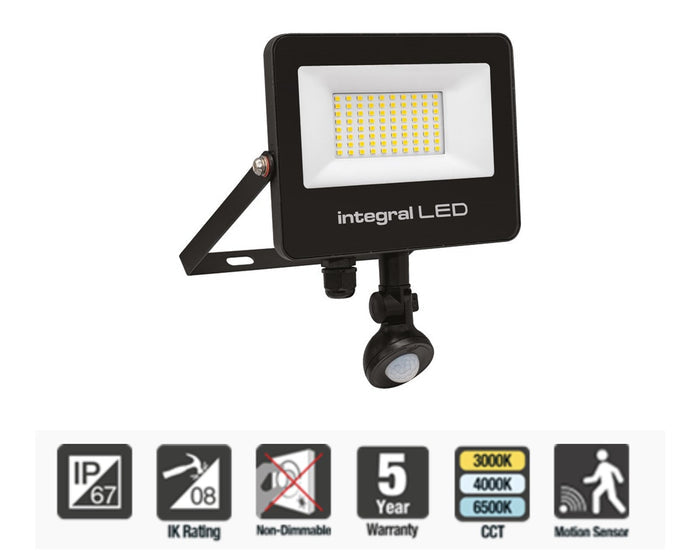 Integral Super Slim 2 Floodlight, 50W 5000LM, PIR, Tuya CCT Dimmable
