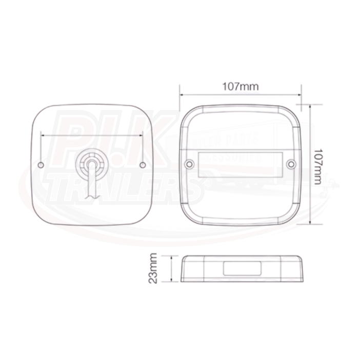LED 12V Square Combi 3-Way Lamps