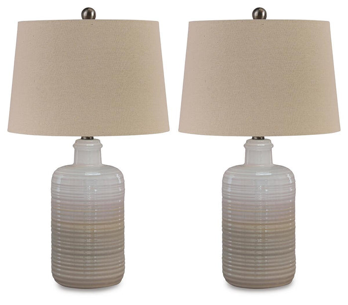 Marnina - Ceramic Table Lamp (Set of 2) - Taupe
