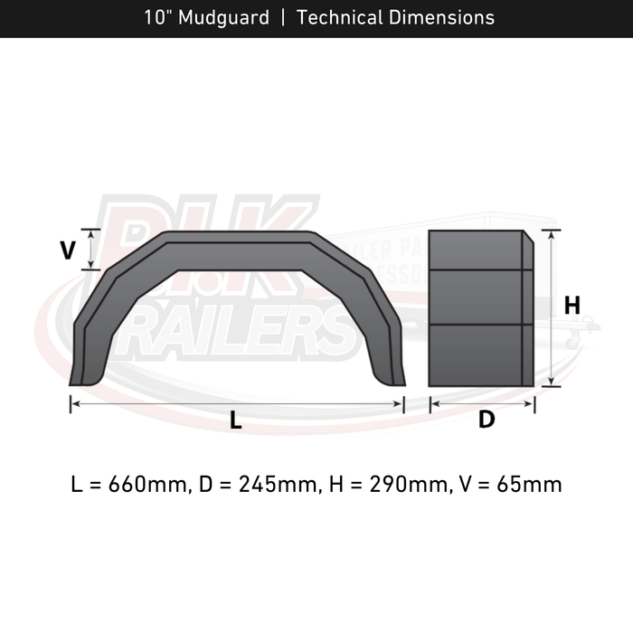 Mudguards for 10" Flotation Trailer Wheels - Ifor Williams P6E