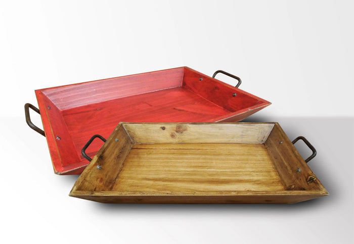 Pine Serving Tray w/'Handles