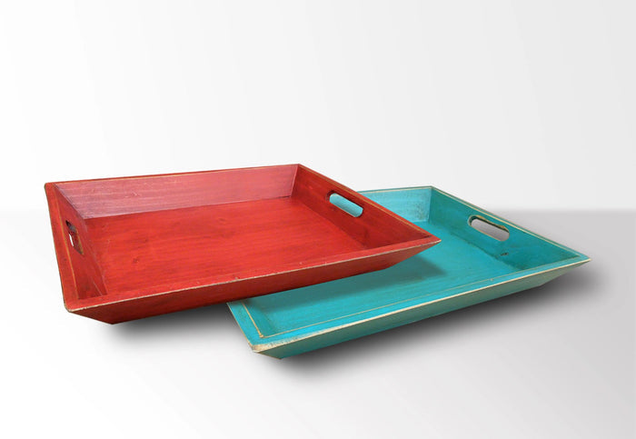 Pine Serving Tray w/Wood Handles