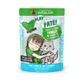 A pouch of BFF Best Feline Friend Turkey & Tuna Twinkles, featuring a child hugging a gray cat on turquoise packaging. This grain-free cat food is made with wild-caught tuna and turkey, and is BPA, gluten, and carrageenan free.